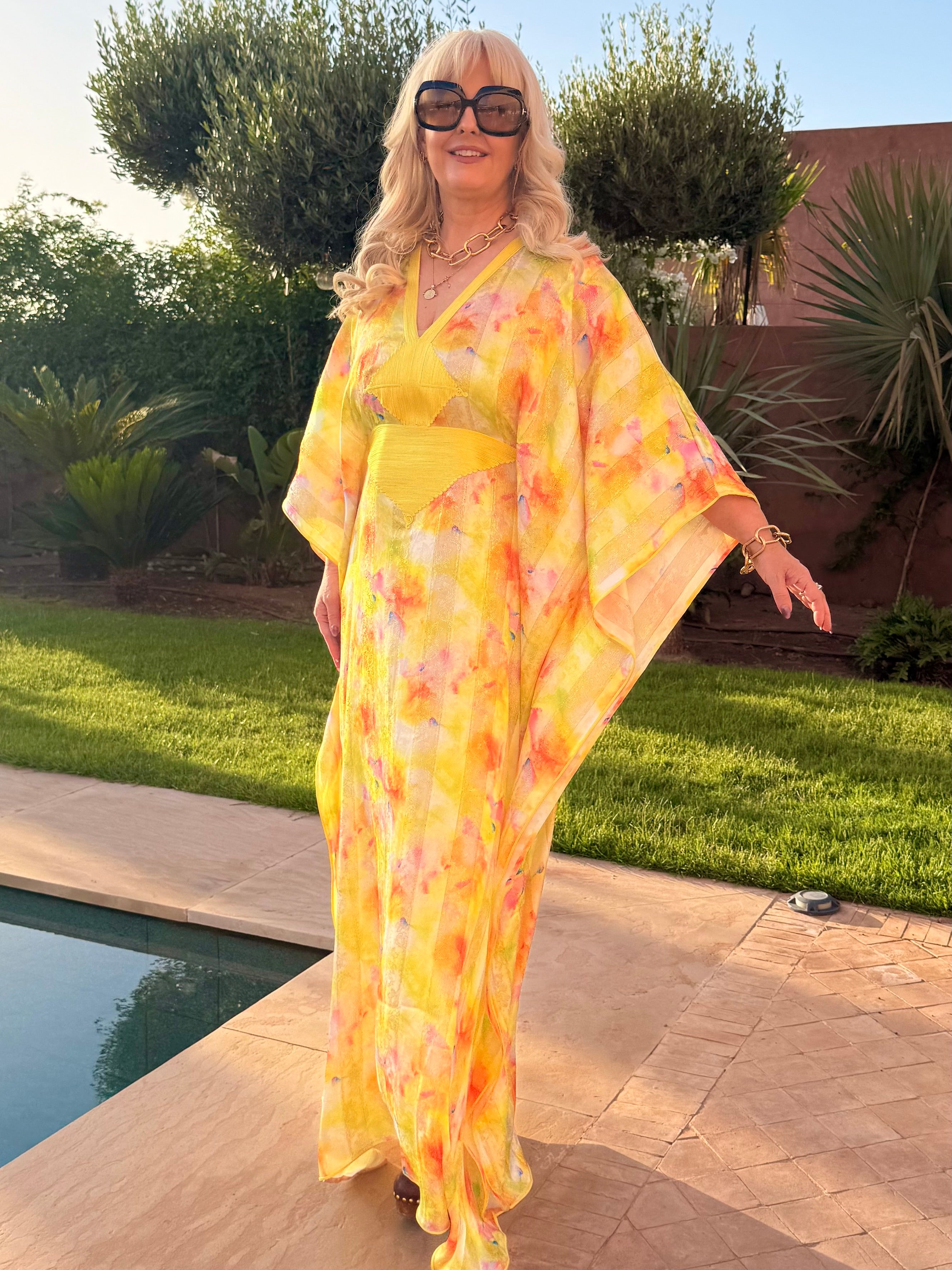 Kaftan - Sunshine Bloom embroidered Maxi