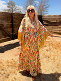 Salma Desert Bloom- Yellow Floral With Yellow fringes