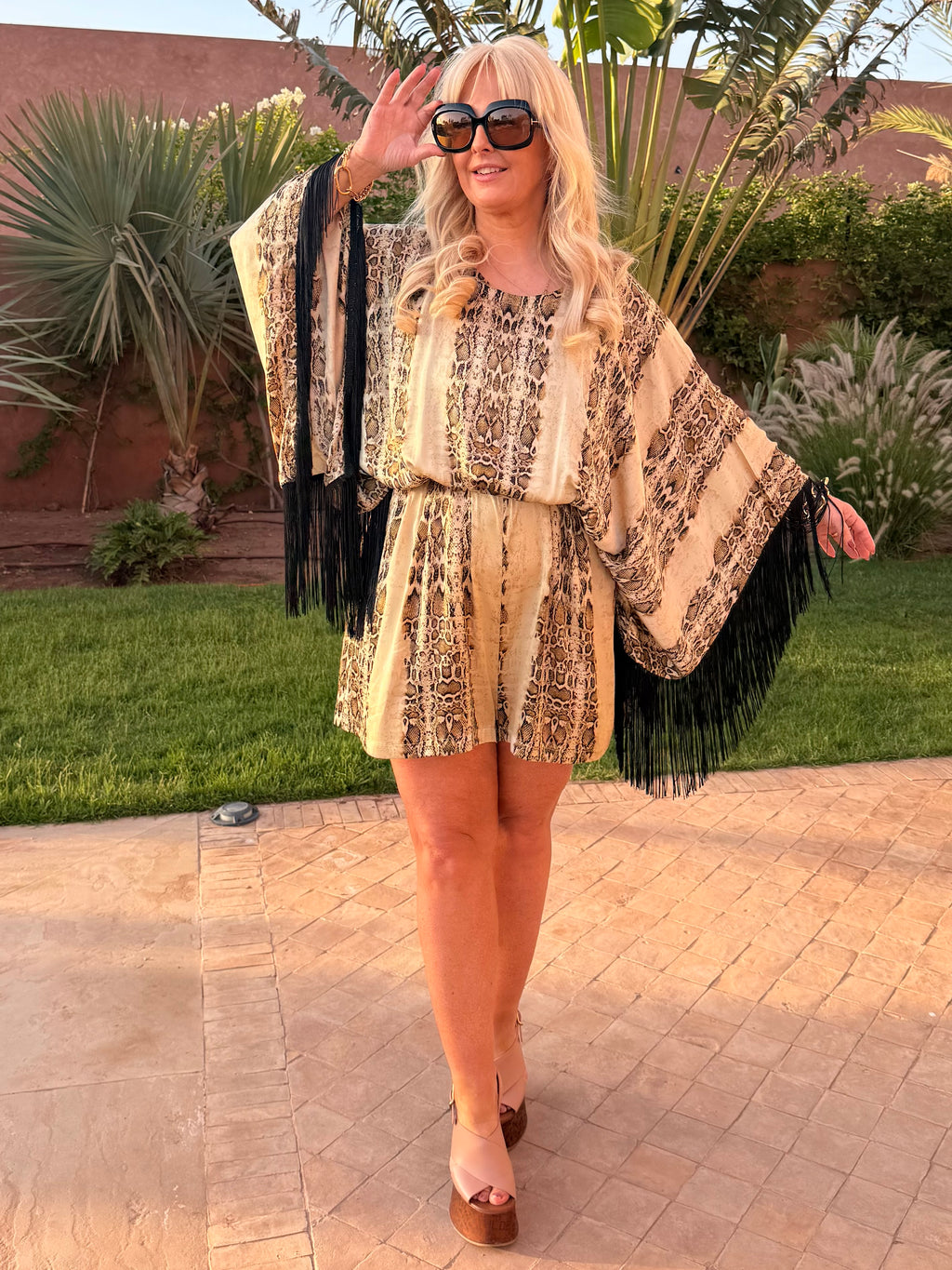Sam Snake print Playsuit Jane’s Coachella outfit
