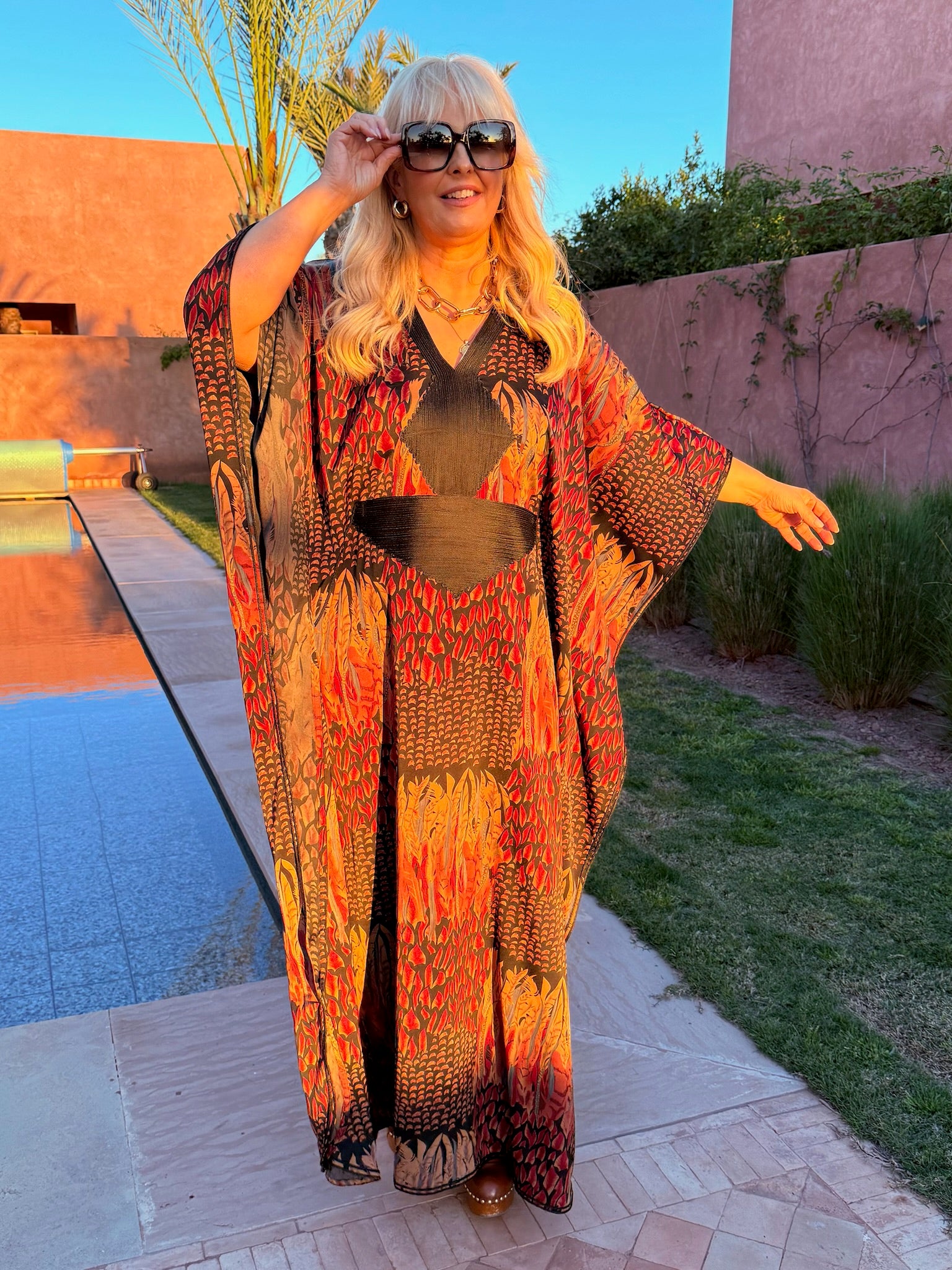 Kaftan - Feather Bohemian Silk