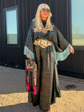 Salma - Green Gold Metallic Animal Fringed