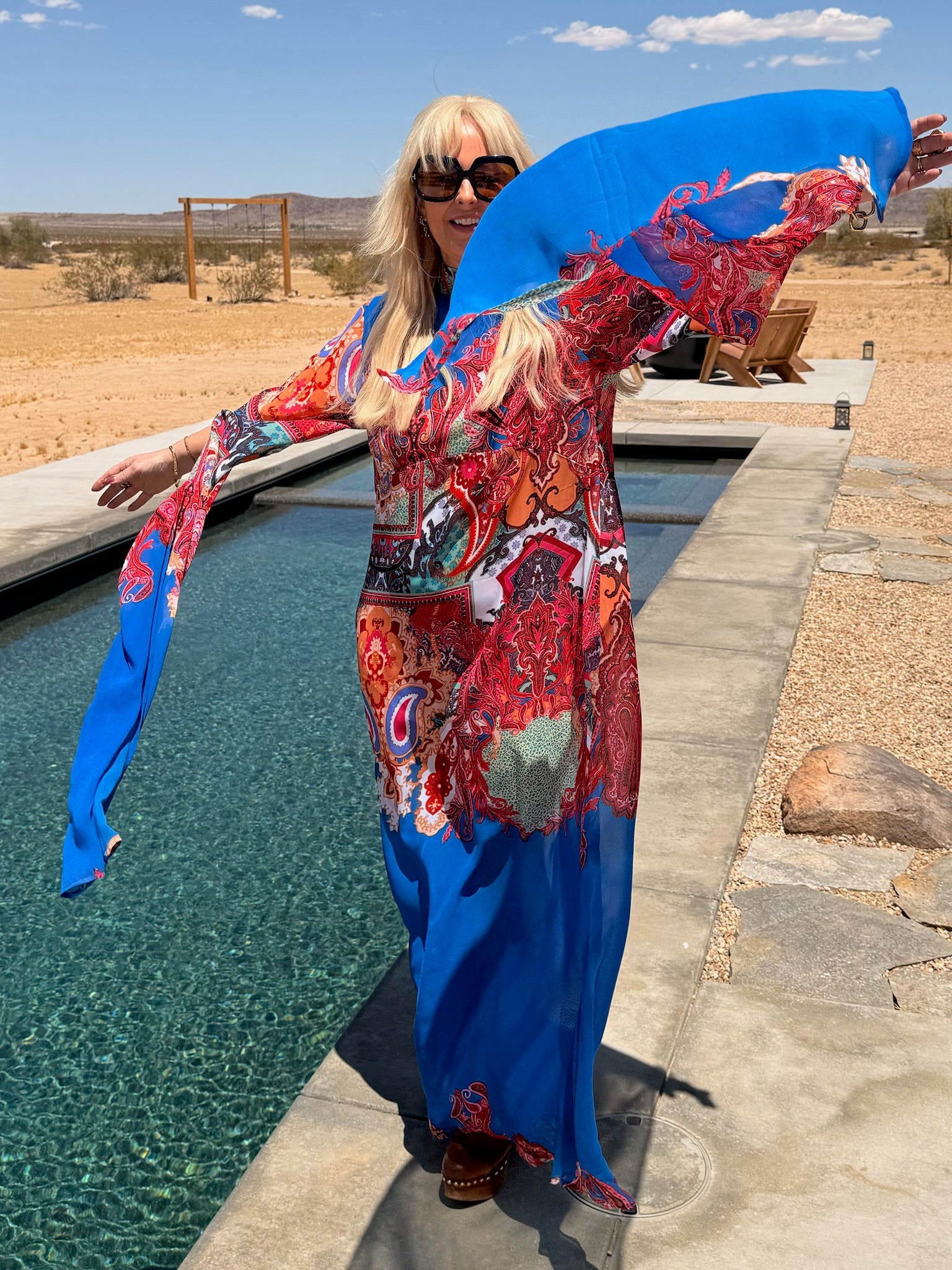 Kime - Blue & Red Paisley Patchwork