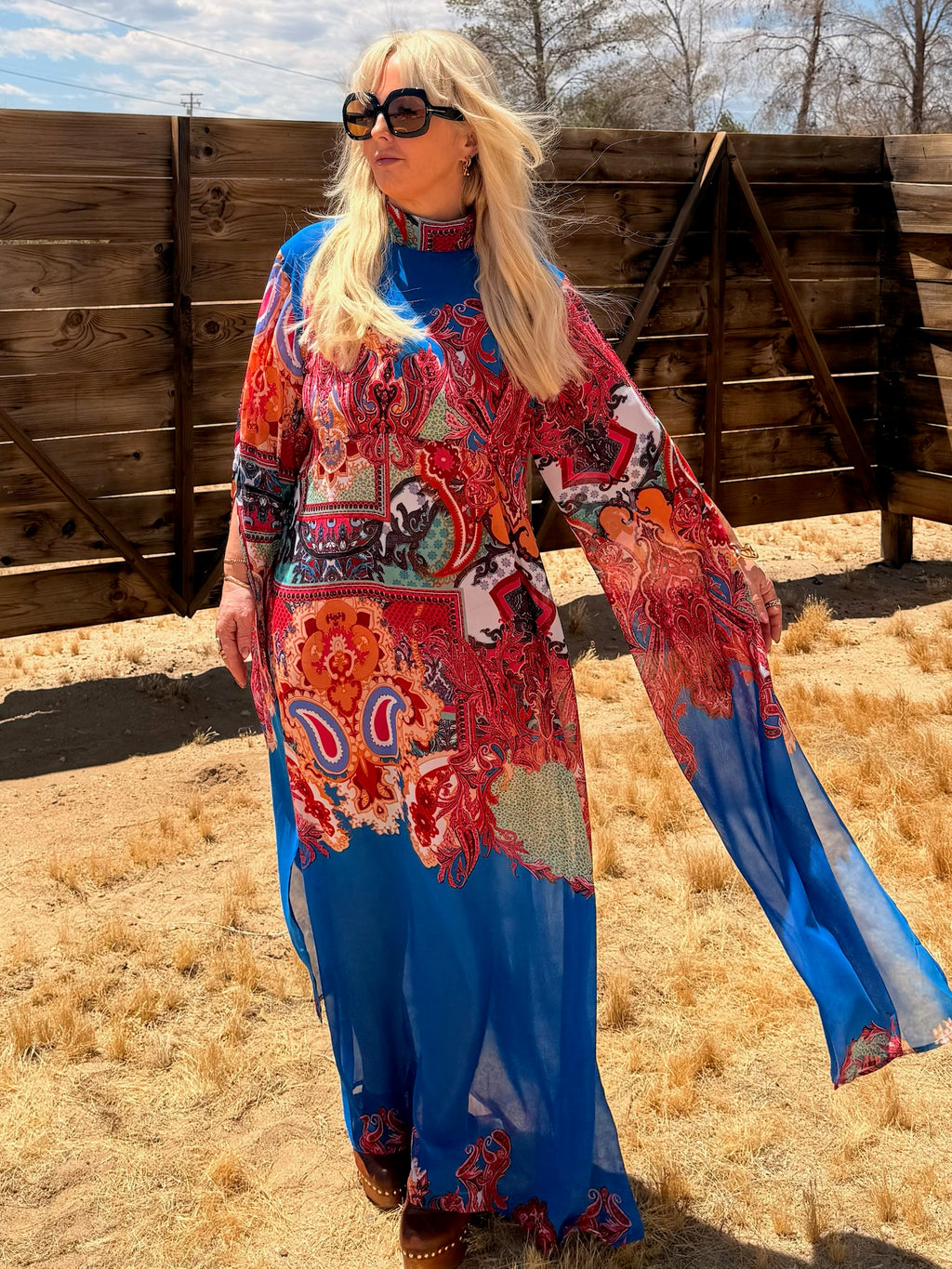 Kime - Blue & Red Paisley Patchwork