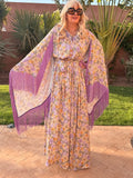 Chloe - Daisy & Chrysanthemum Bloom Soft Lilac Multi Print