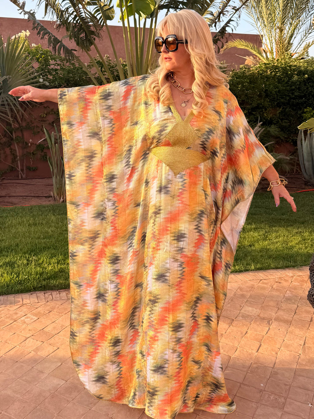 Kaftan - Sunset Gold Ikat Maxi K