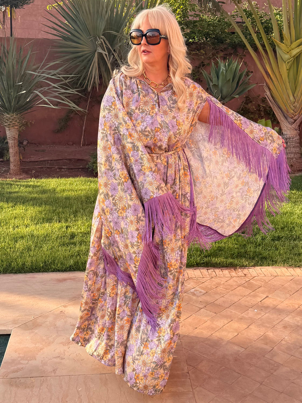 Chloe - Daisy & Chrysanthemum Bloom Soft Lilac Multi Print