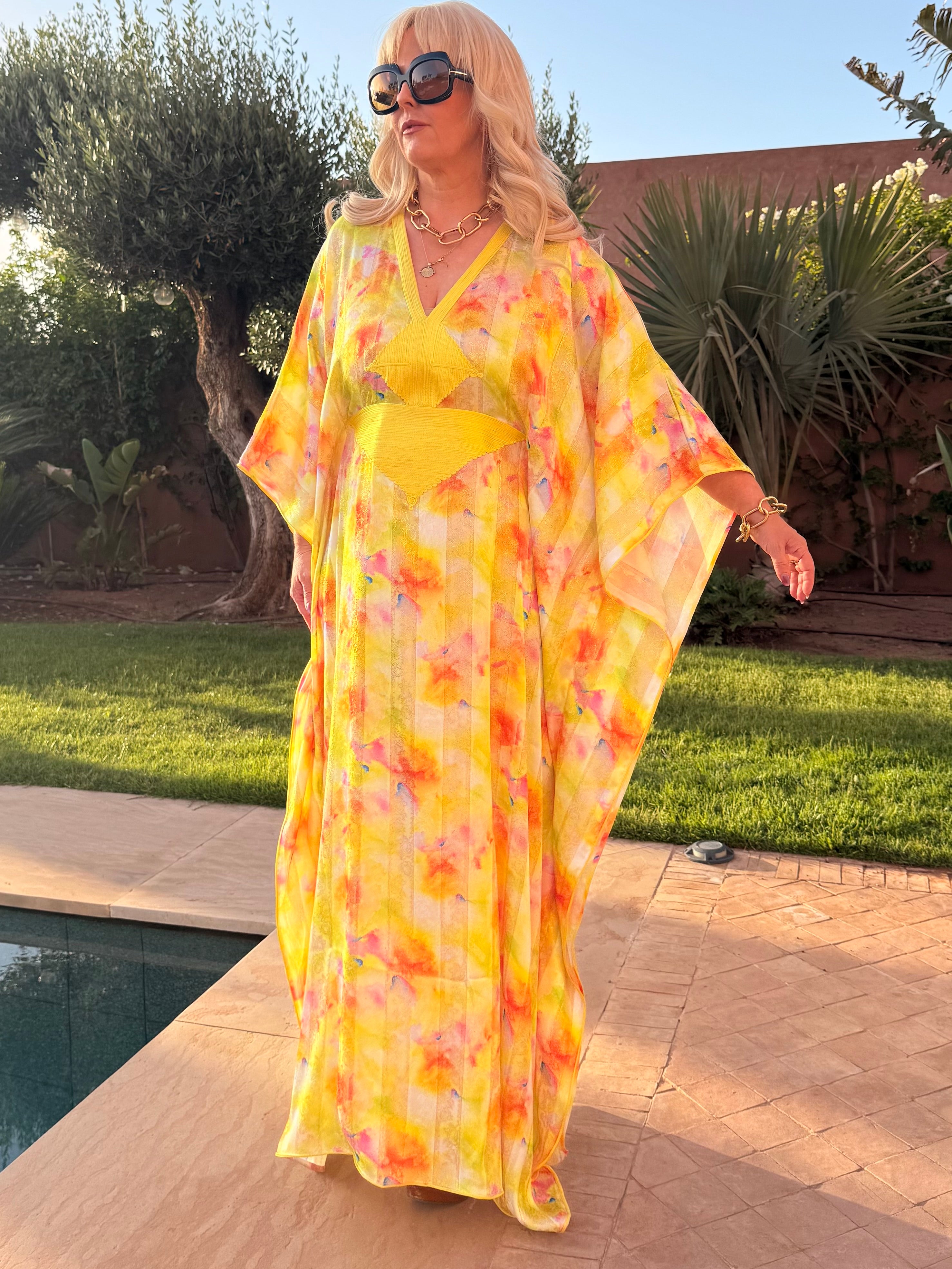 Kaftan - Sunshine Bloom embroidered Maxi