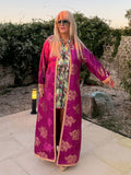 Vintage 1970s Purple And Gold Brocade Kimono Jacket