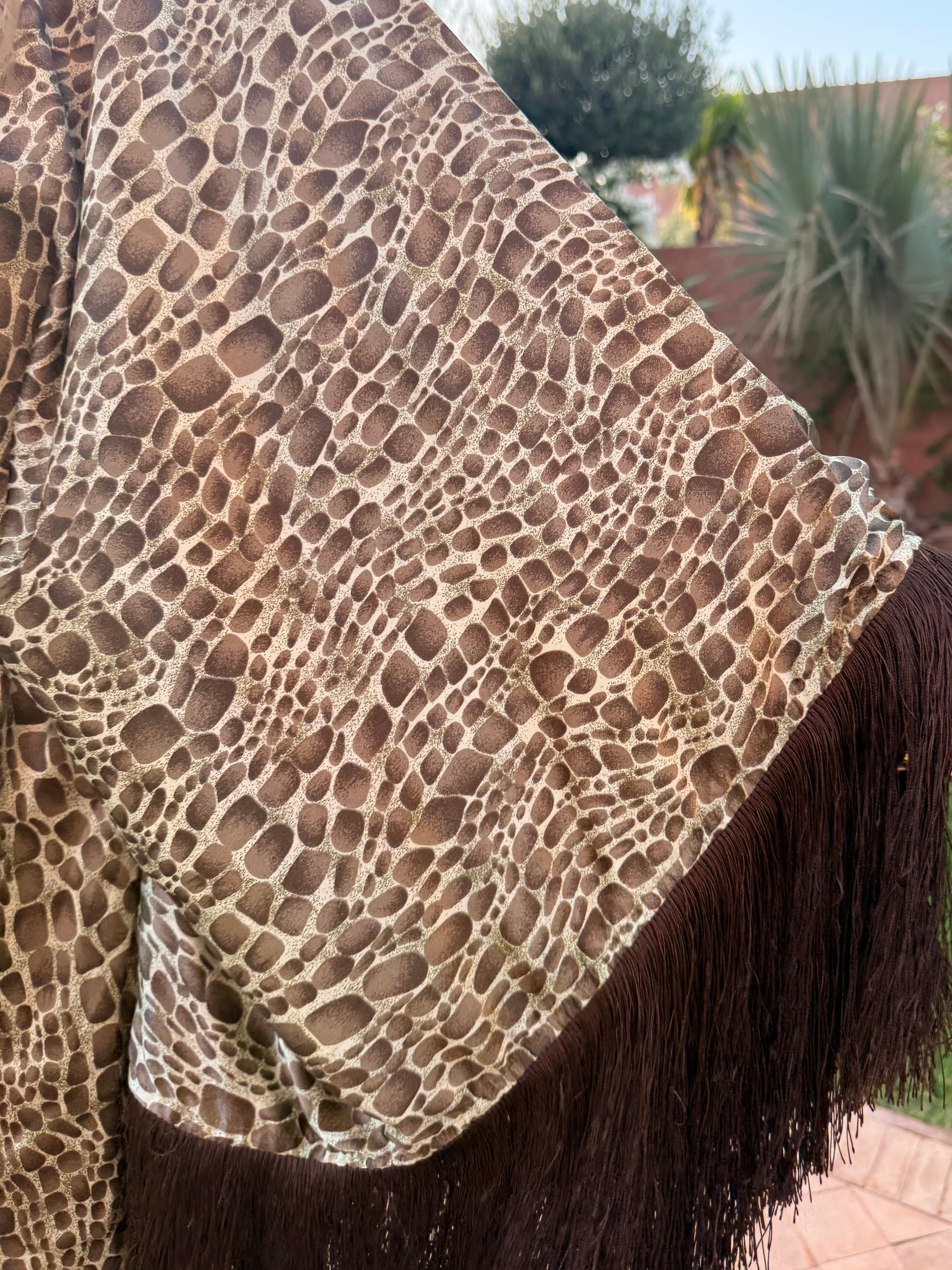 Vintage - Olive Mocha 70s Croc Sam Playsuit