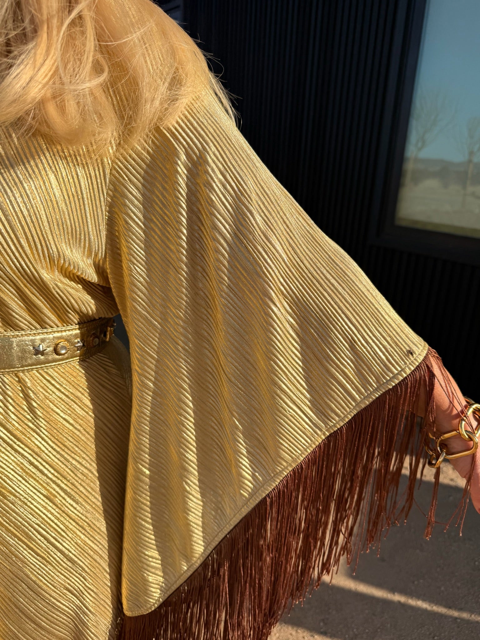 Stevie - Gold fringed