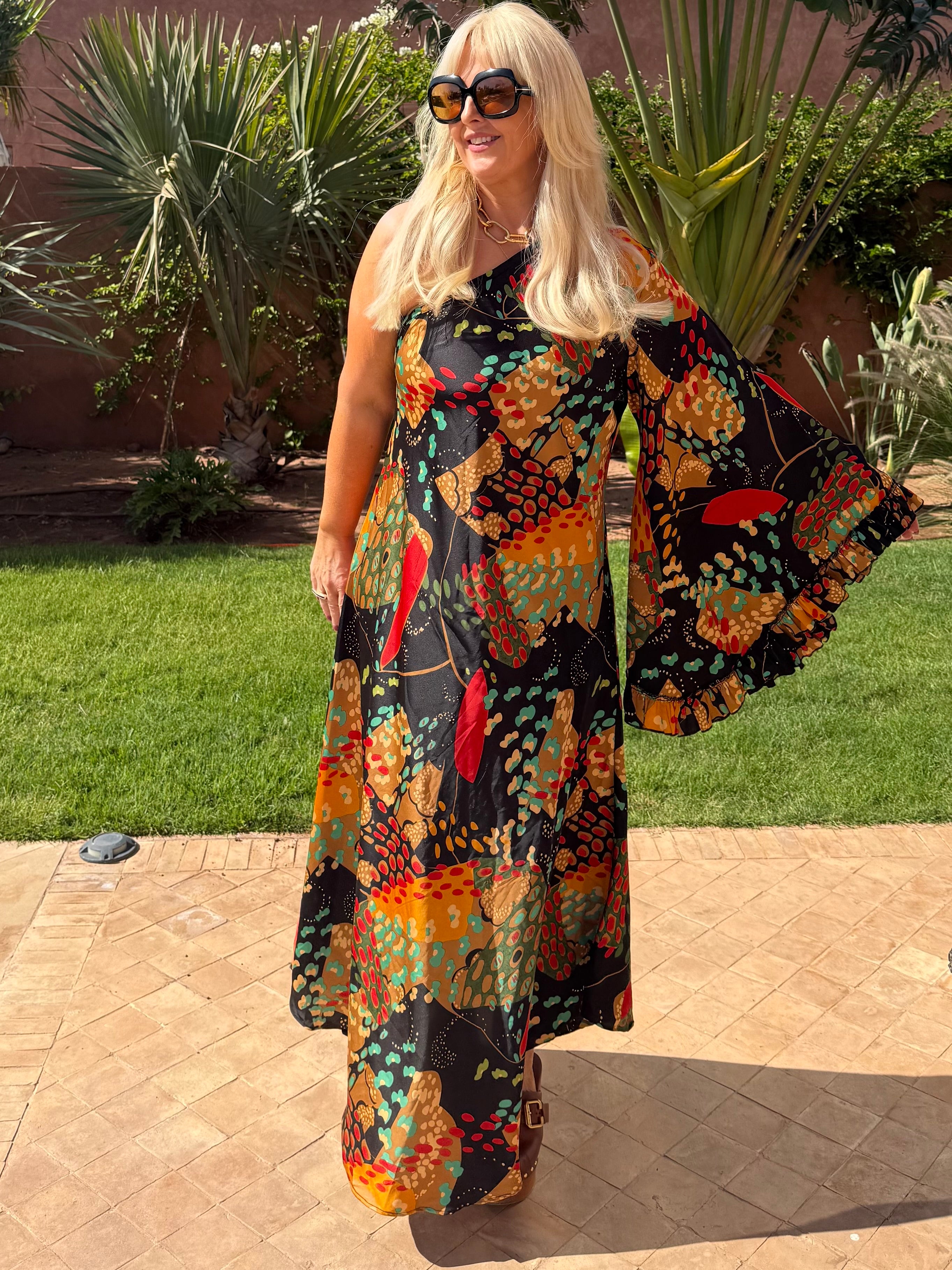 Stevie - Japanese Landscape One-Shoulder