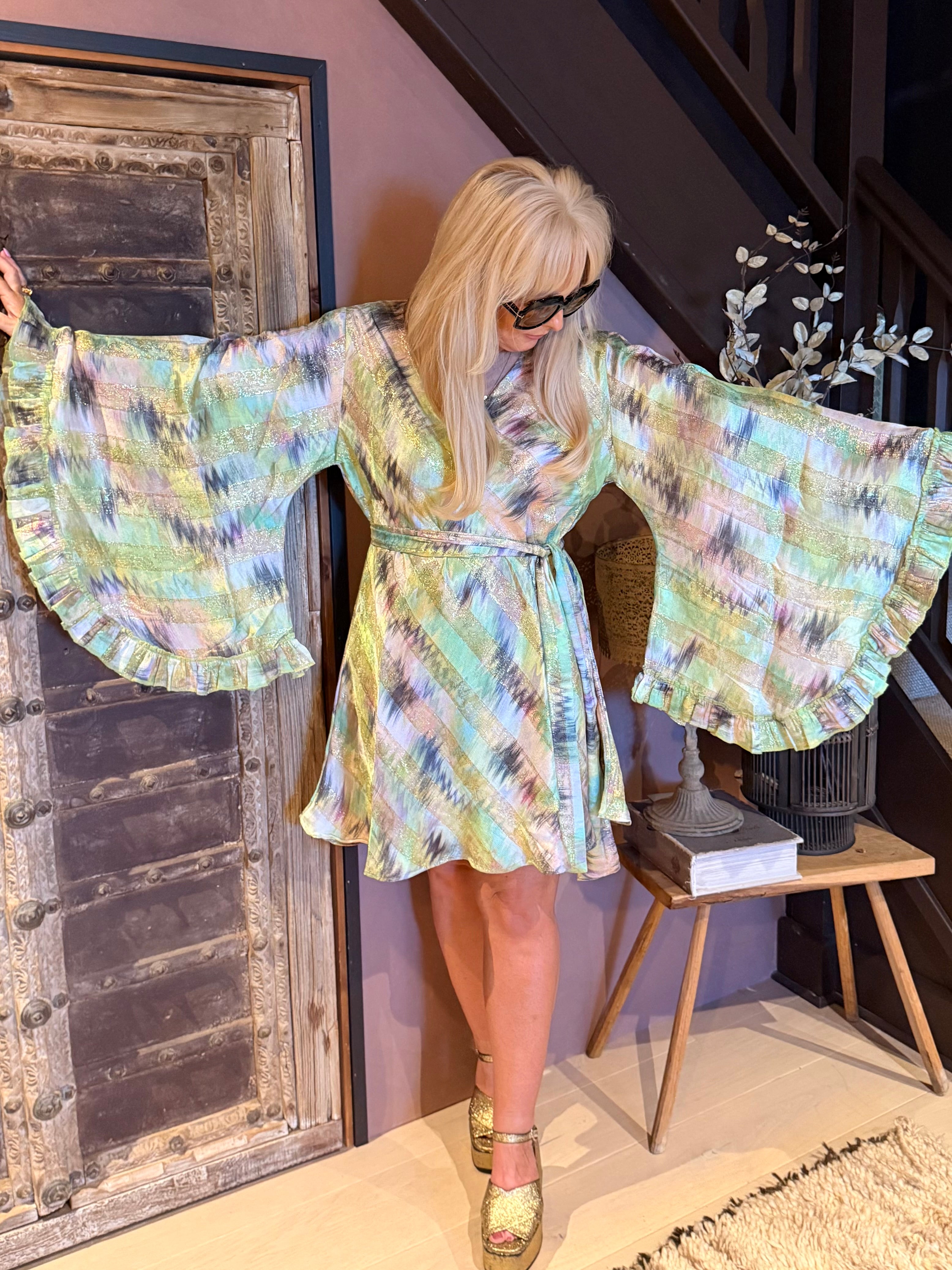 Short Stevie - Mirage Gold Green  Ikat