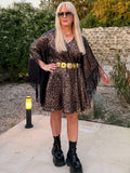 Short Stevie - Gold & Black Metallic Leopard Print With Fringe