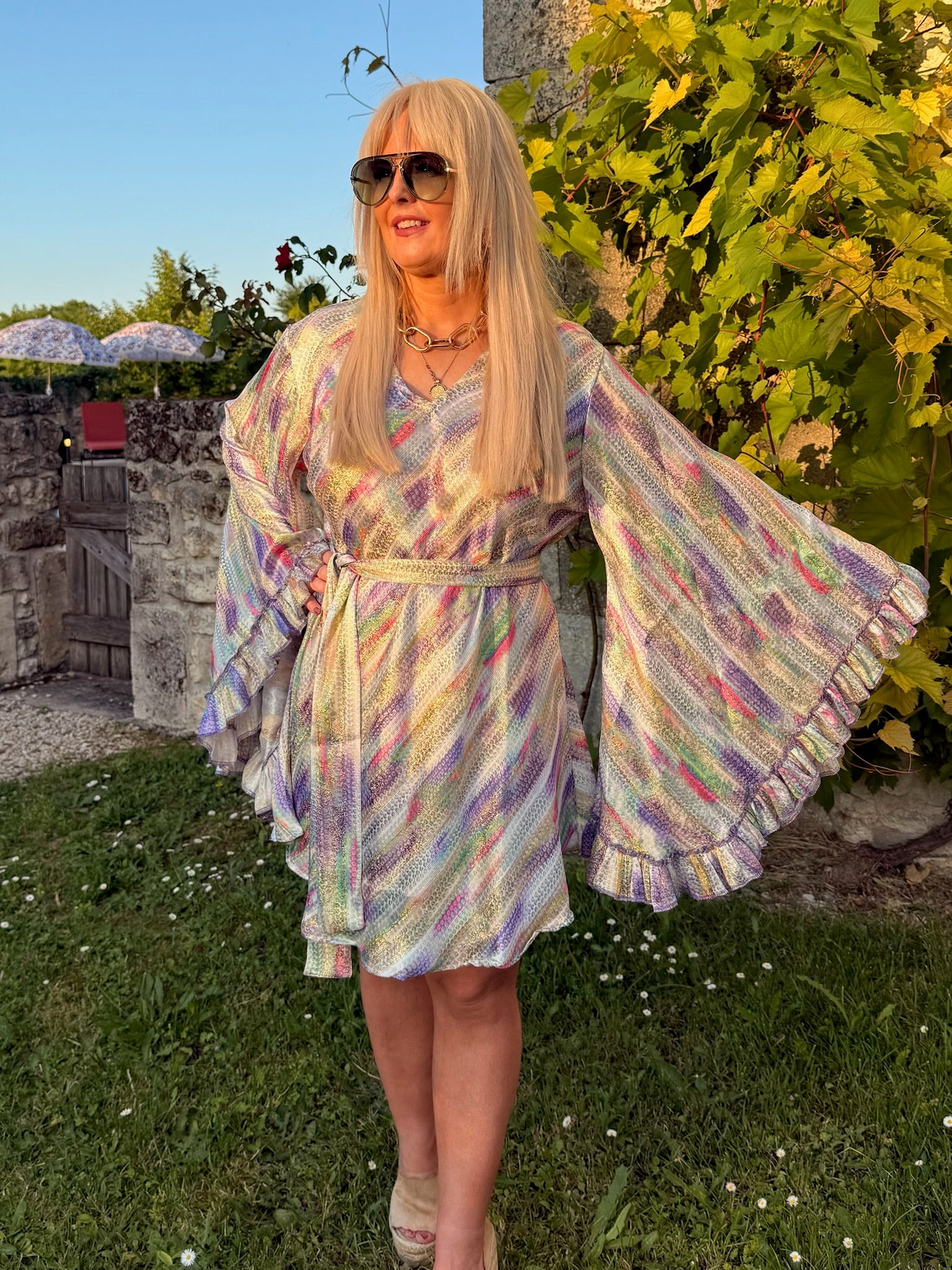 Short Stevie - Lilac Pastel with Gold Print