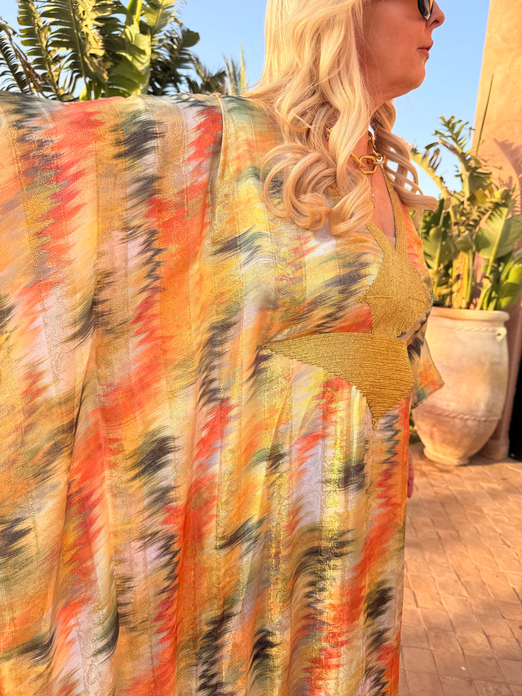 Kaftan - Sunset Gold Ikat Maxi K