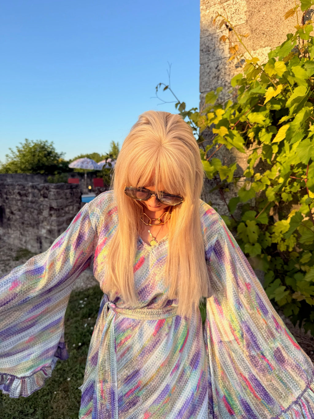 Short Stevie - Lilac Pastel with Gold Print
