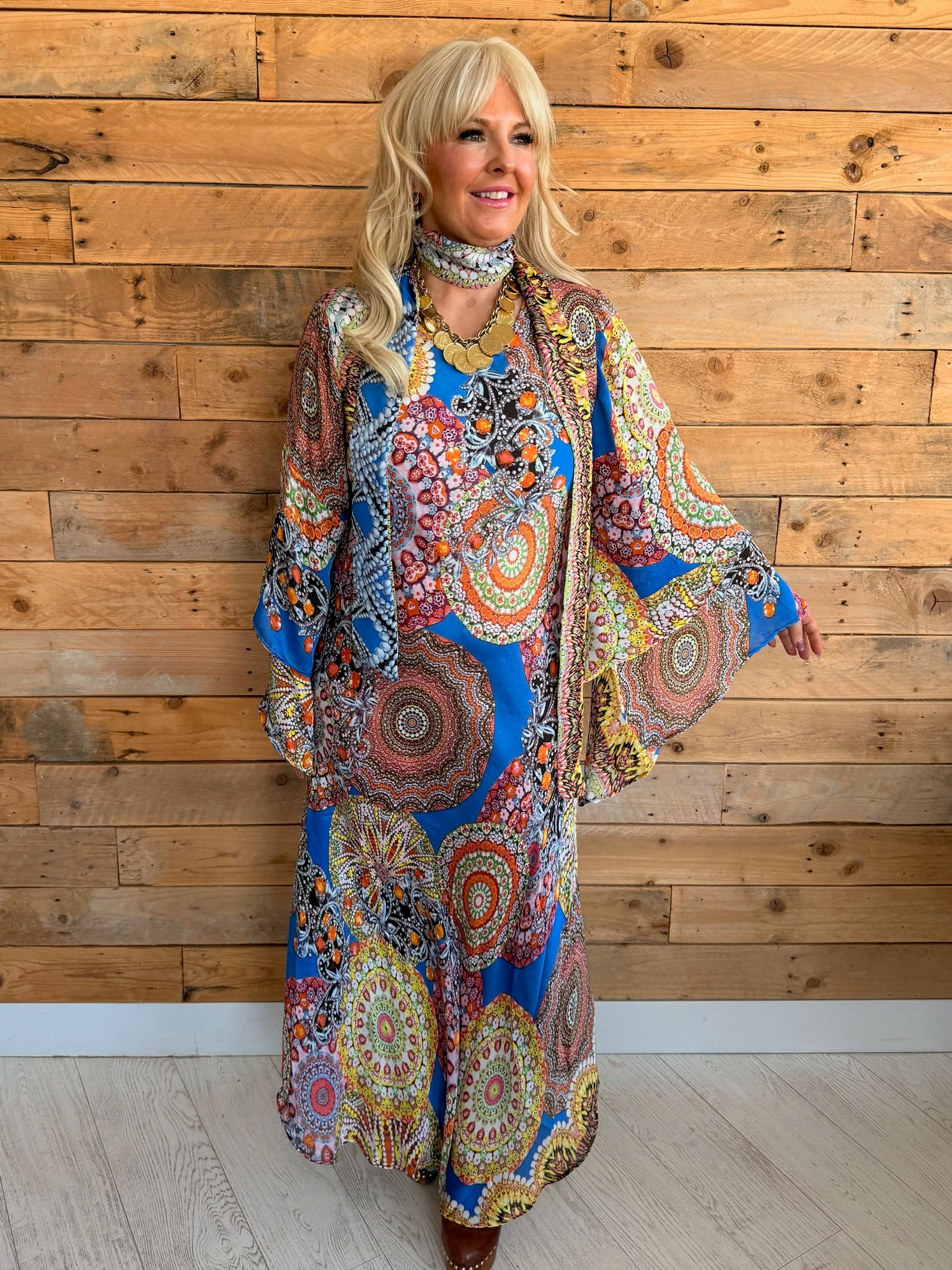 Ashley – Blue Mandala Patchwork Print