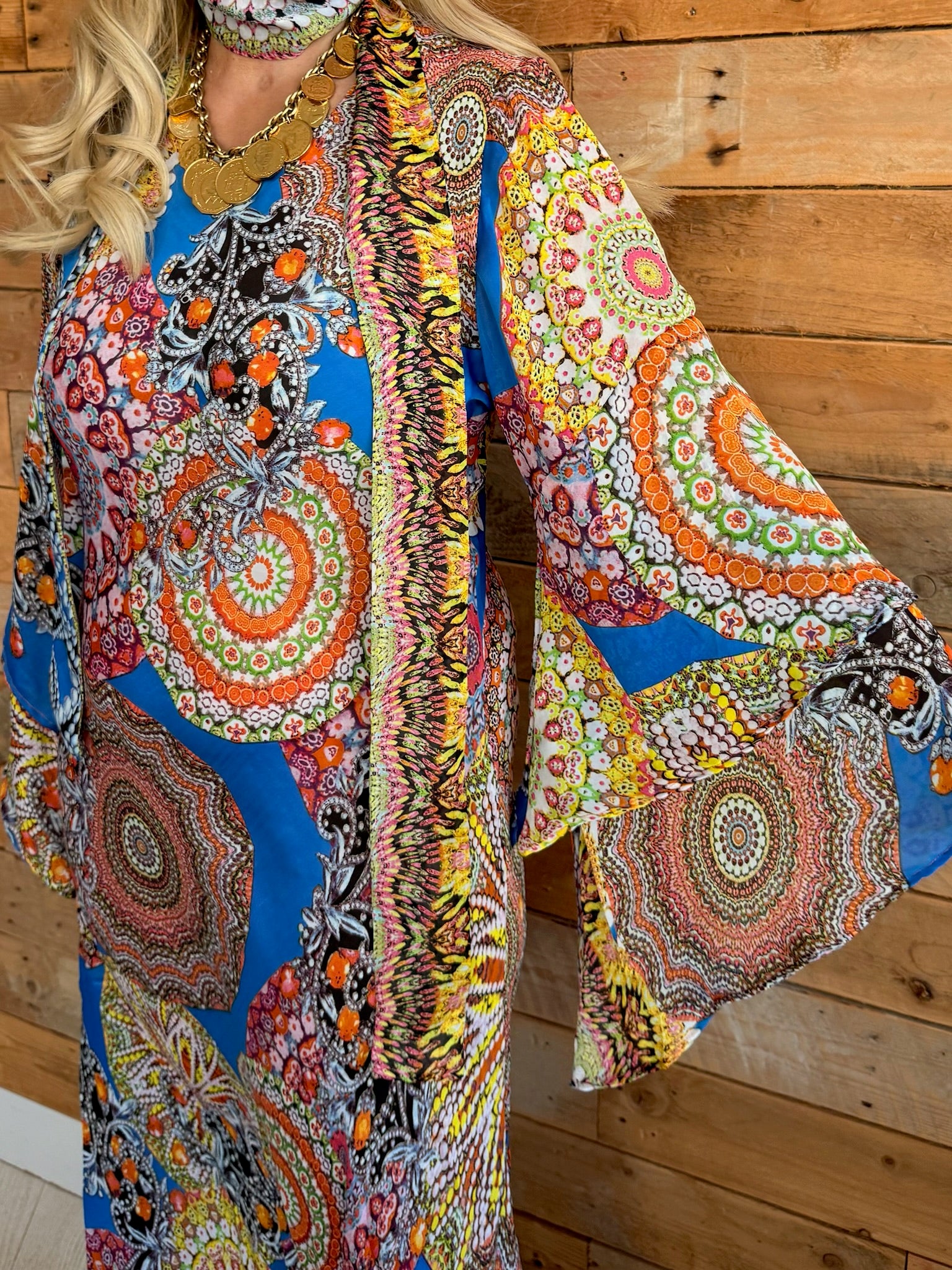 Ashley – Blue Mandala Patchwork Print