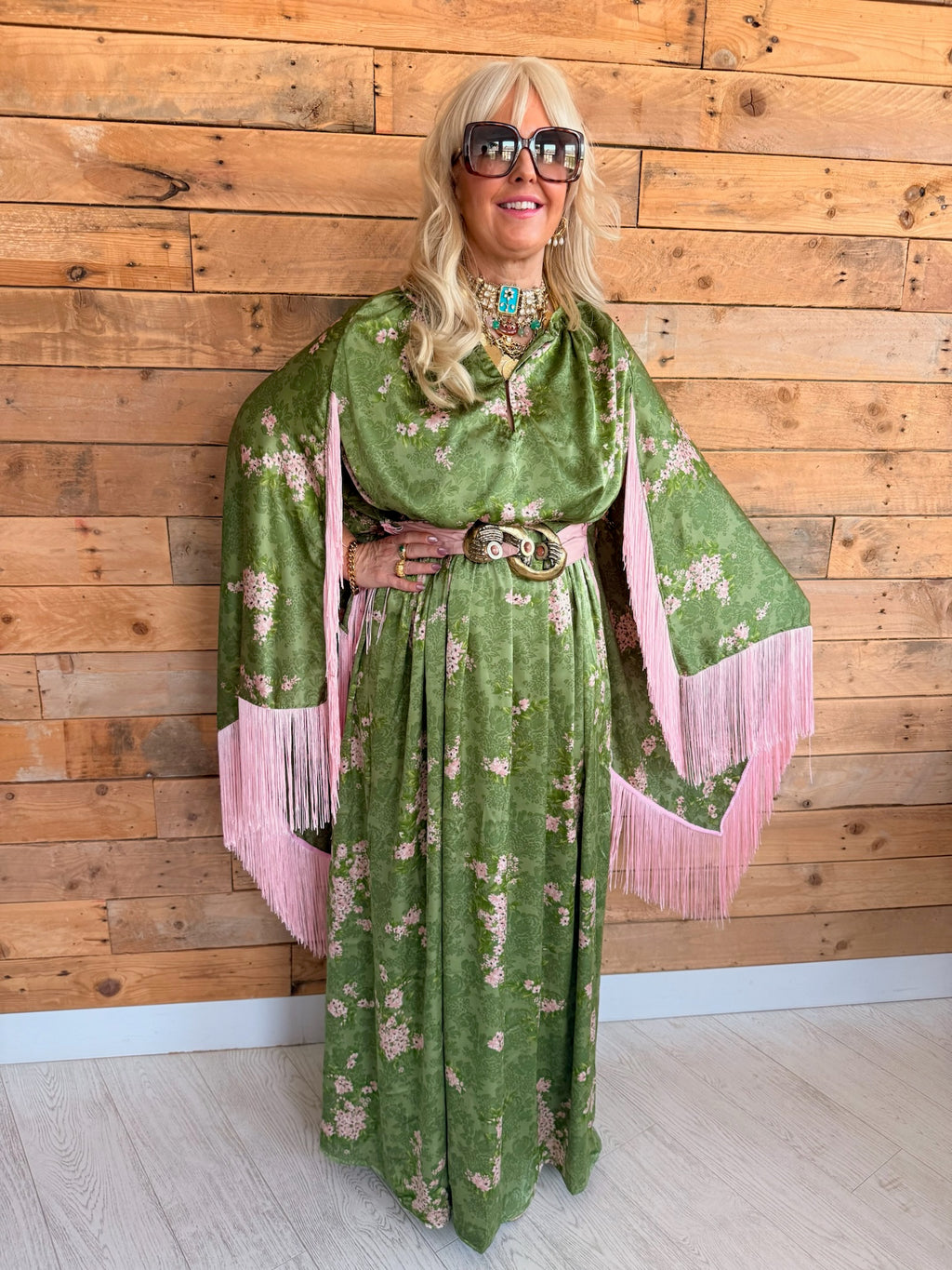 Chloe - Marrakech Meadow With Pink Fringe