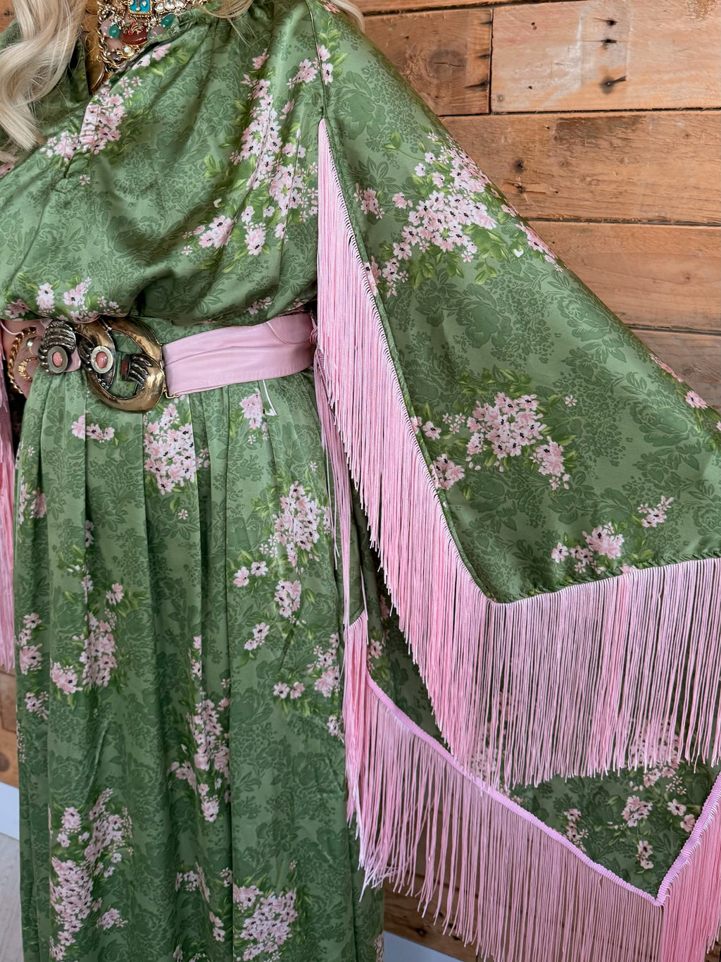 Chloe - Marrakech Meadow With Pink Fringe