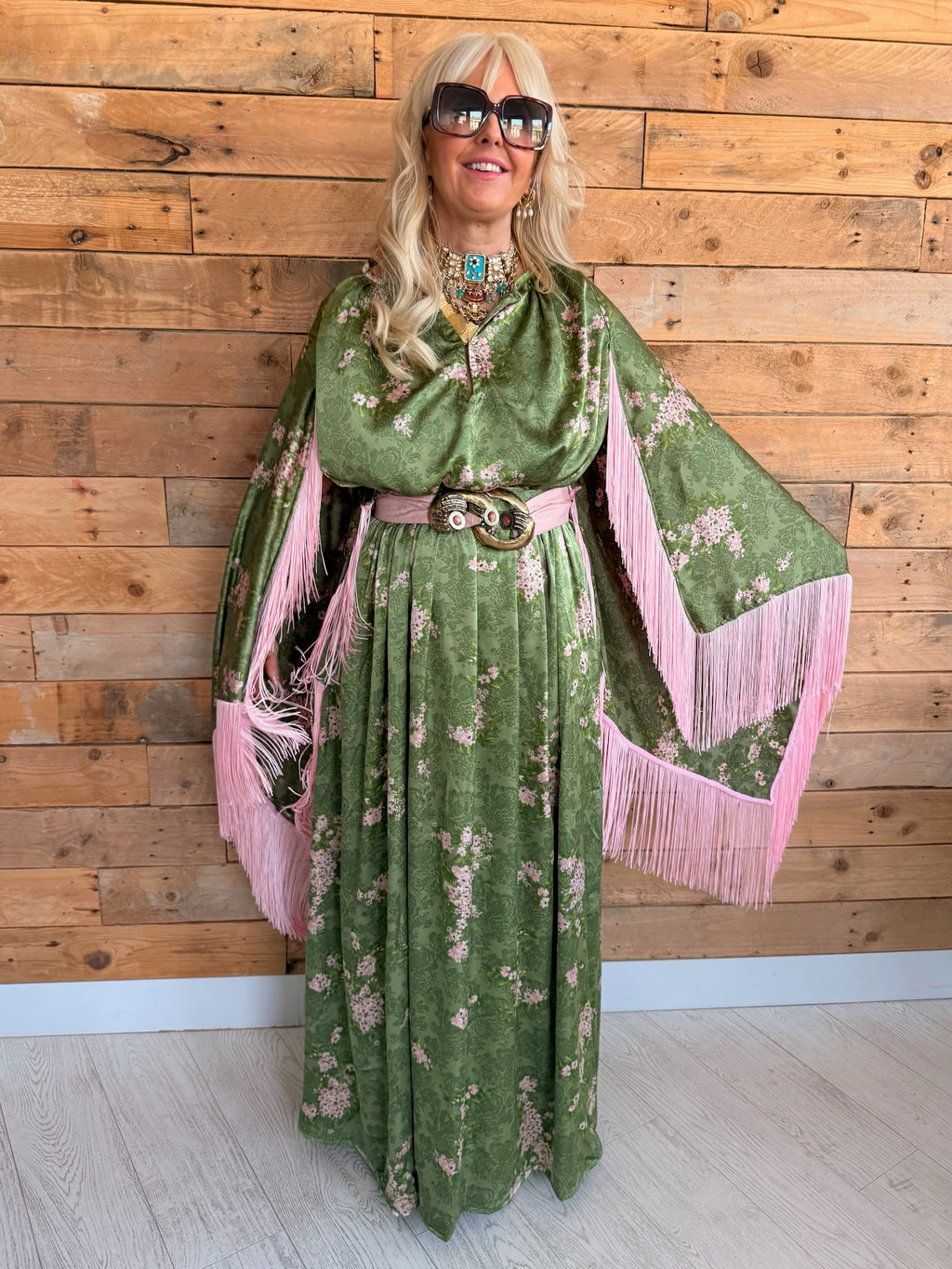 Chloe - Marrakech Meadow With Pink Fringe