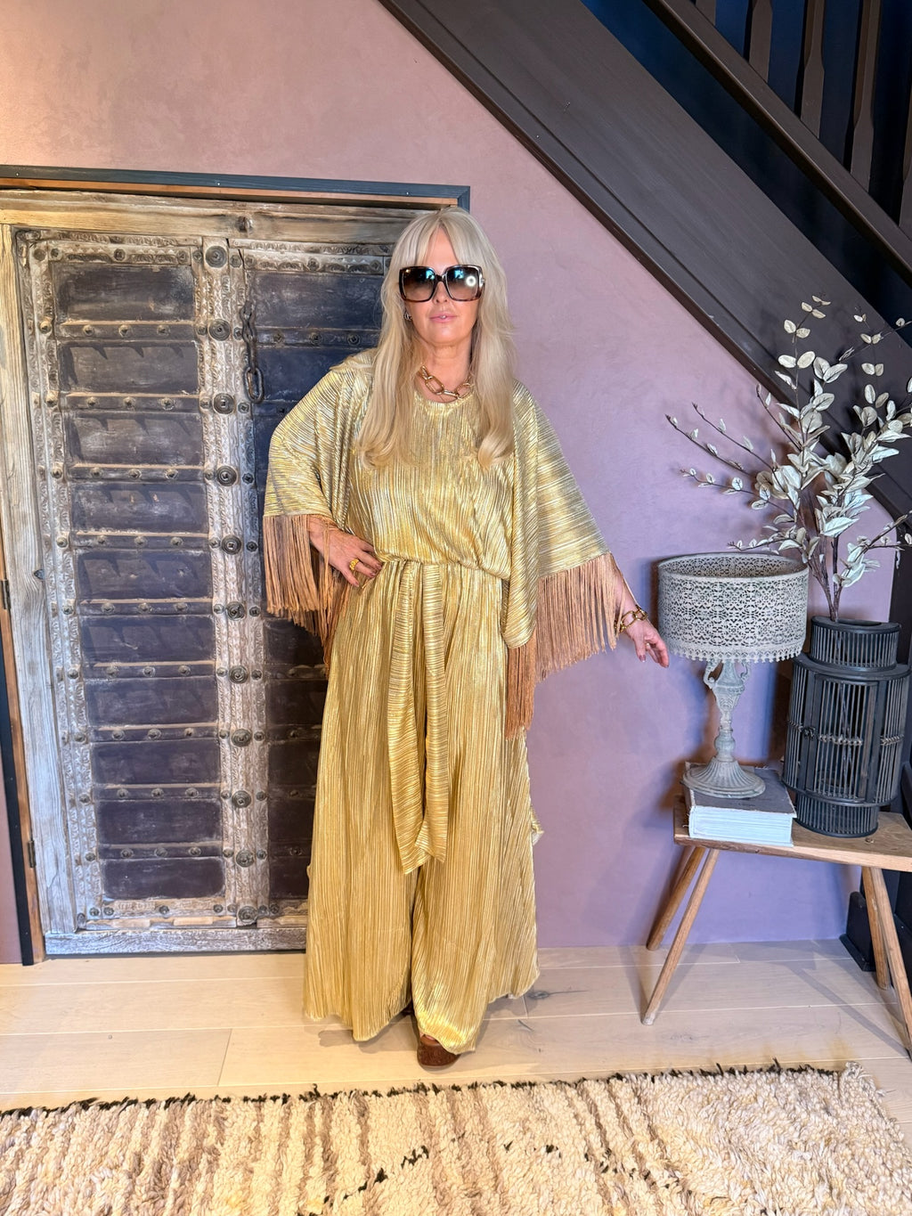 Salma – Gold Metallic With Fringe