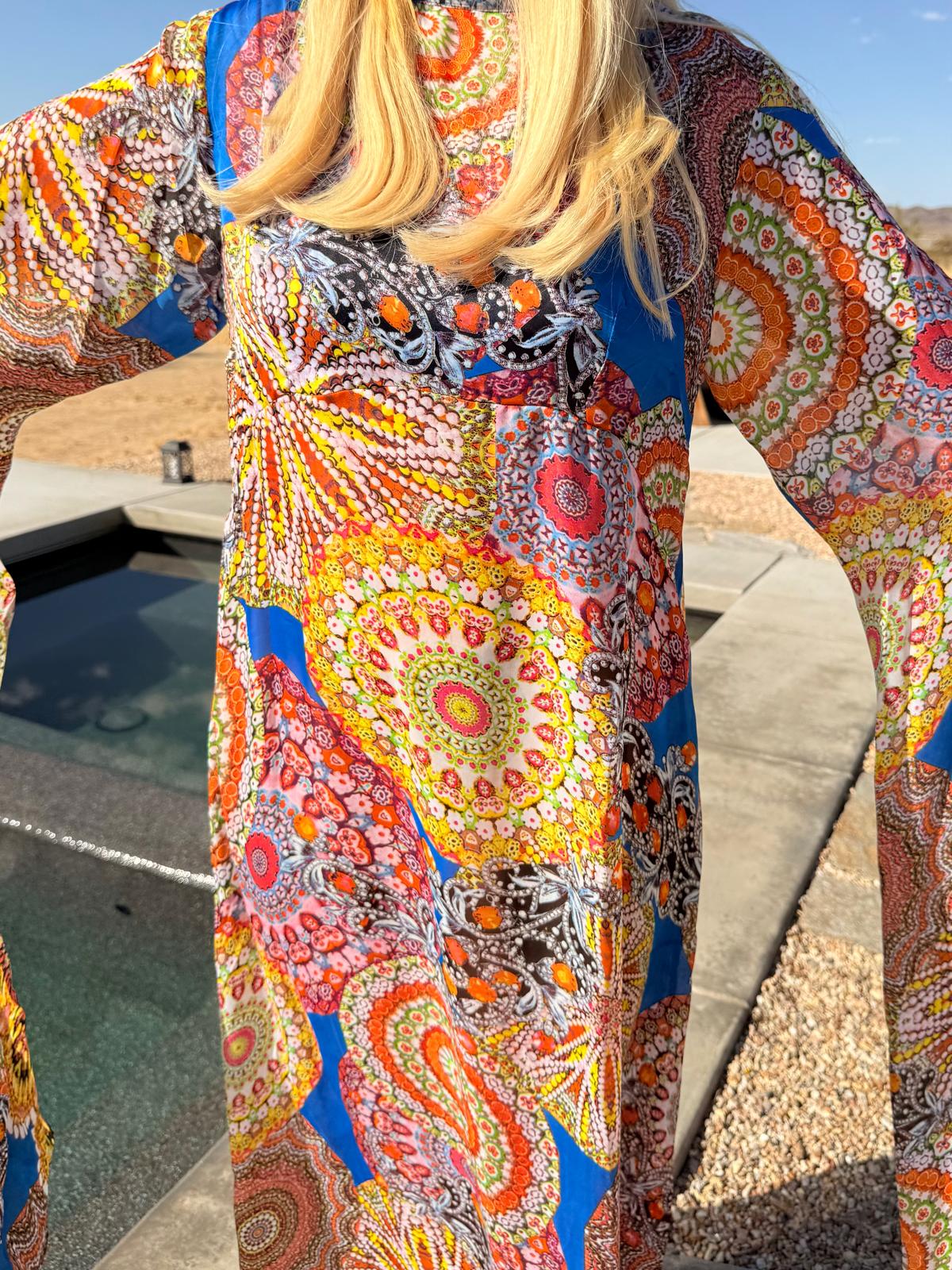 Kime - Retro Mosaic Blue Multi Print