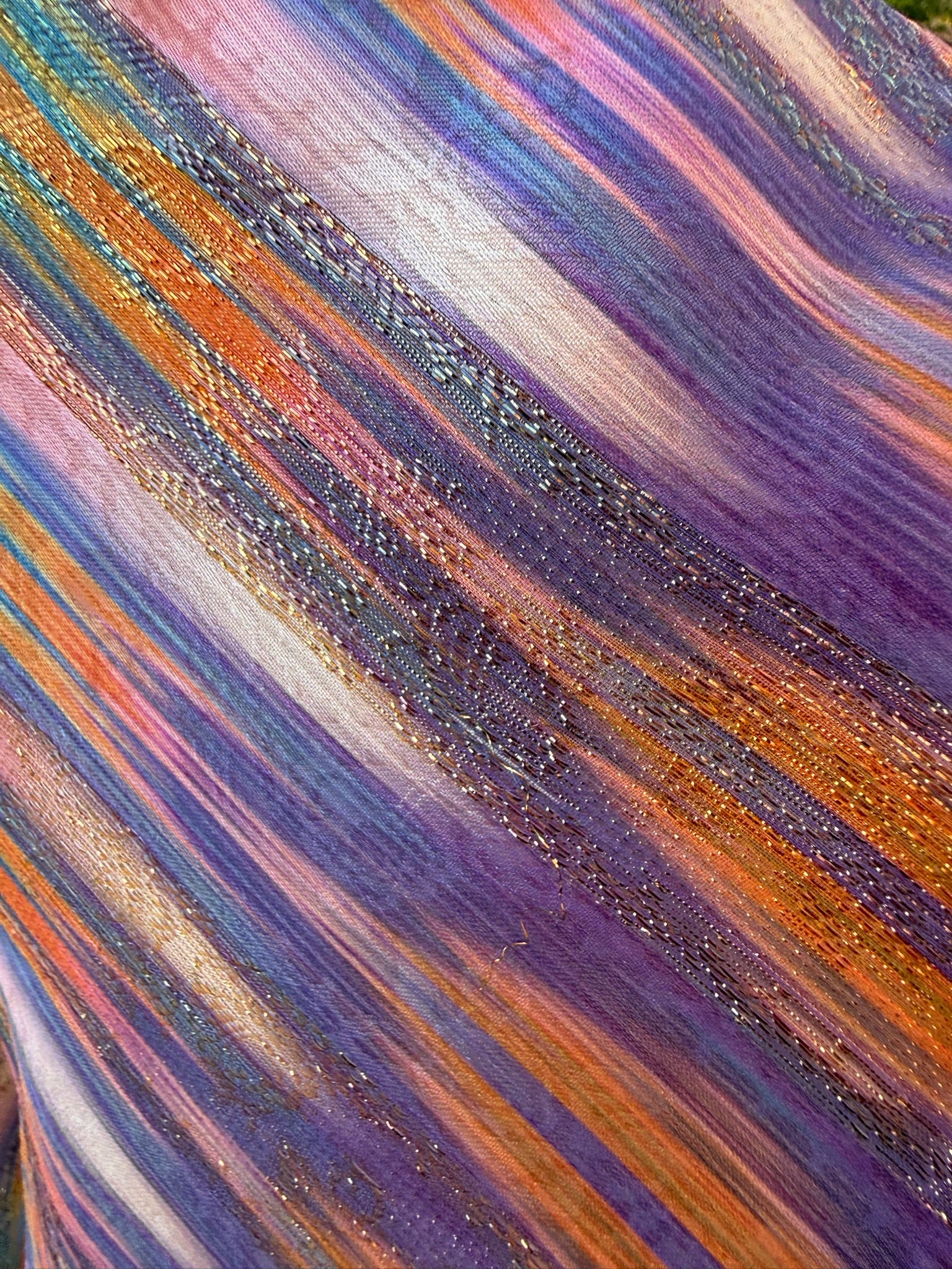Short Stevie - Brushstroke Lilac with Purple Fringe